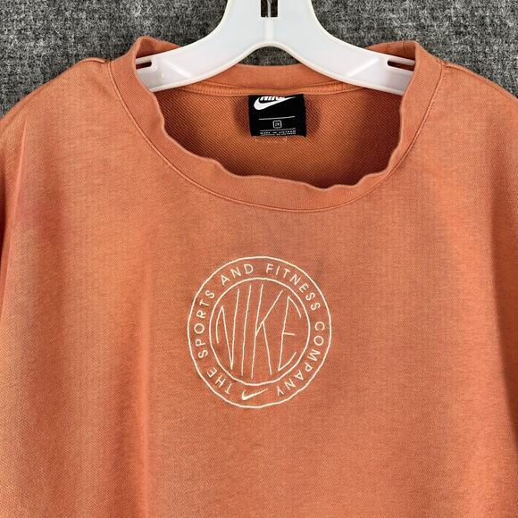 Nike Sweatshirt Womens 2X Plus Orange Sweater Crop Activewear Athleisure - Picture 3 of 10